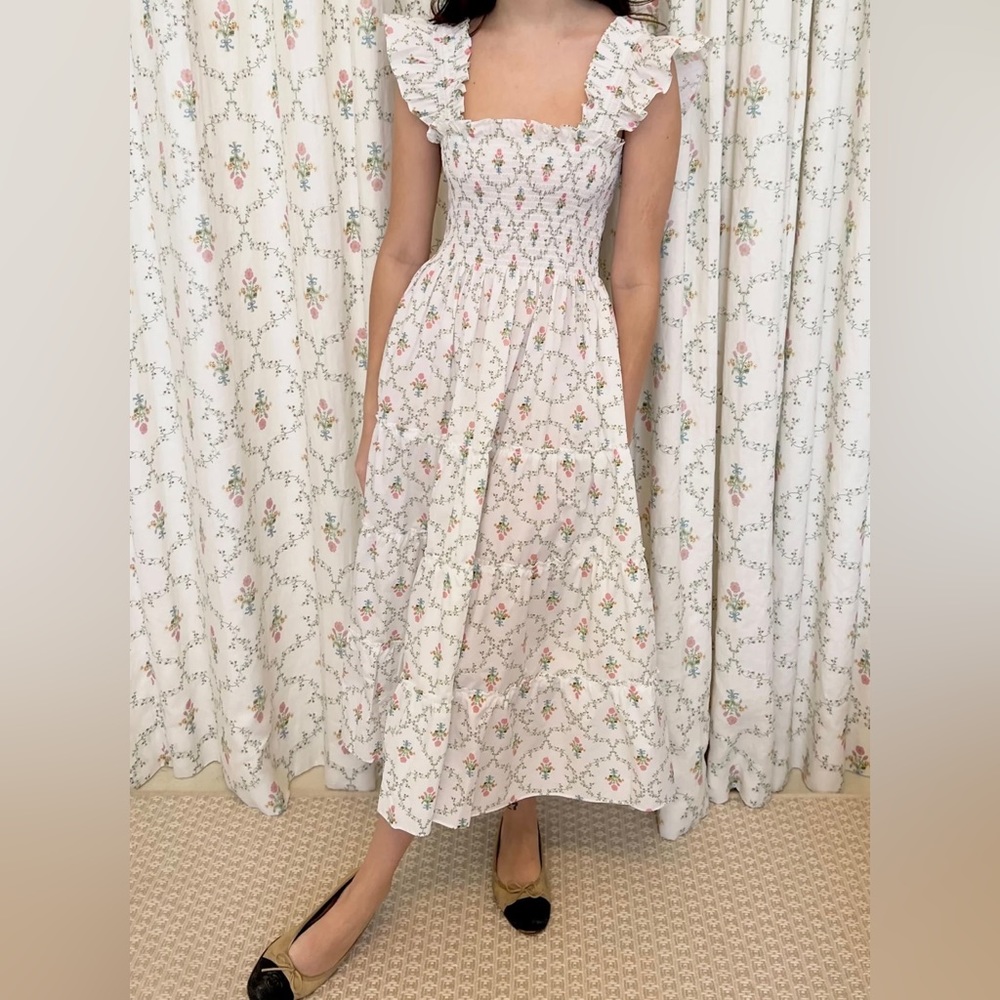 The Ellie Nap Dress in Pastel Trellis